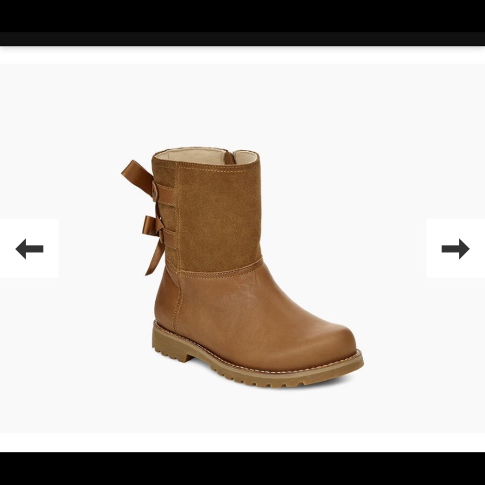 Tan uggs with bow